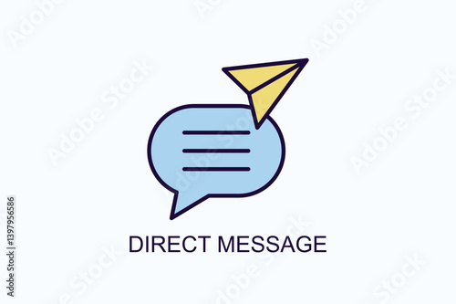 Direct Message Icon Or Logo Isolated Illustration