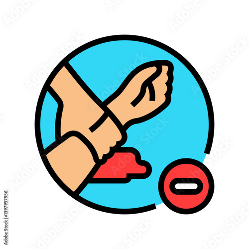 apply pressure to stop bleeding color icon vector illustration