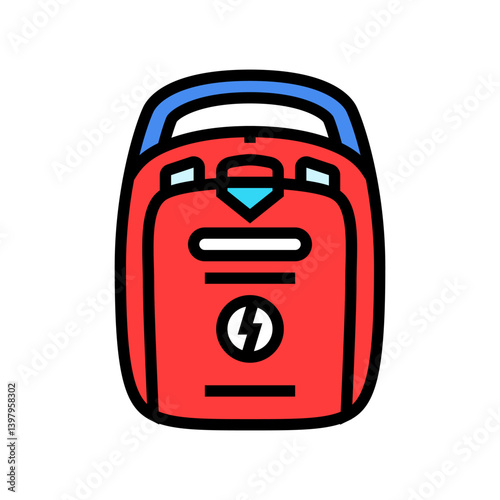 use aed first aid color icon vector illustration