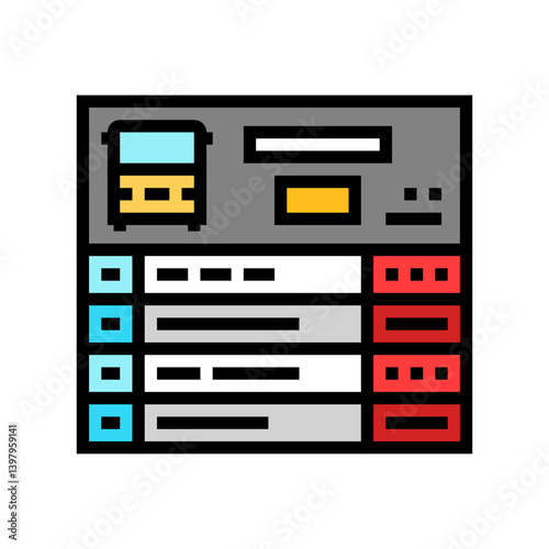 public transport information color icon vector illustration