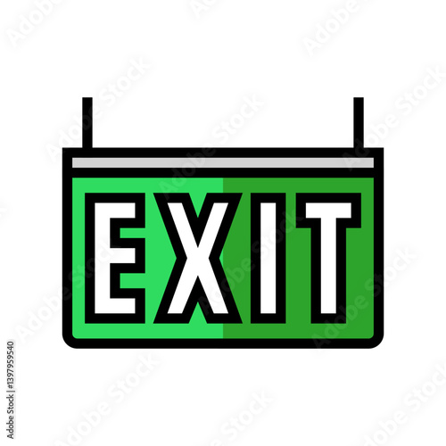 exit information color icon vector illustration