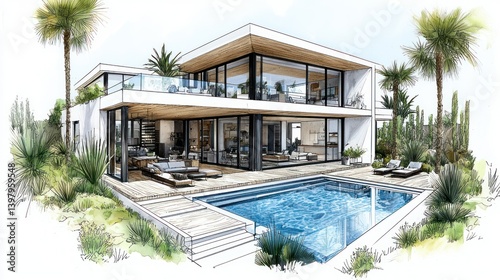 Modern Architectural Design  Luxury Villa with Pool