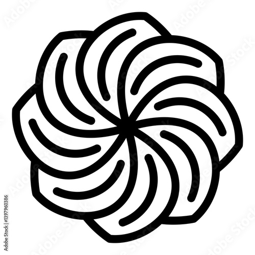 Spiral marshmallow cake line icon, sweets pastry concept. Vector graphics. Marshmallow sweet bun, bakery sign on white background, style mobile or design.