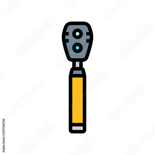 ophthalmoscope optometry vision eye color icon vector illustration