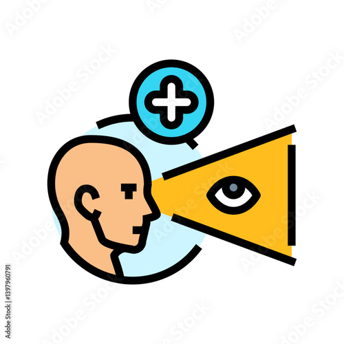vision screening optometry eye color icon vector illustration