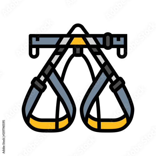 harness rock climbing color icon vector illustration