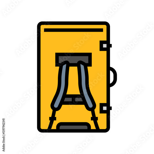 crash pad bouldering rock climbing color icon vector illustration
