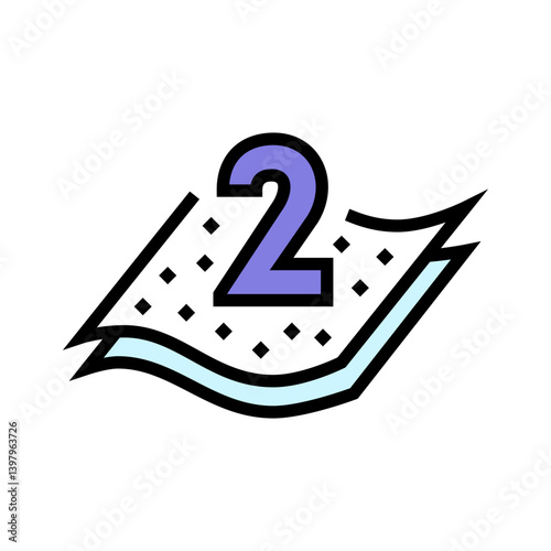 two ply toilet paper color icon vector illustration