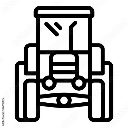 Tractor line icon, agriculture concept. Vector graphics. Digging, field plowing transport sign on white background, style mobile or design.