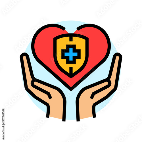 preventive healthcare color icon vector illustration