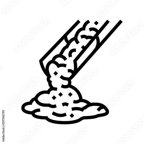 pouring cement concrete line icon vector illustration