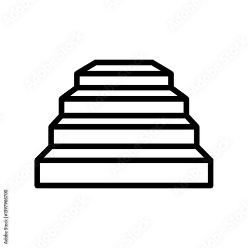 concrete stairs cement line icon vector illustration