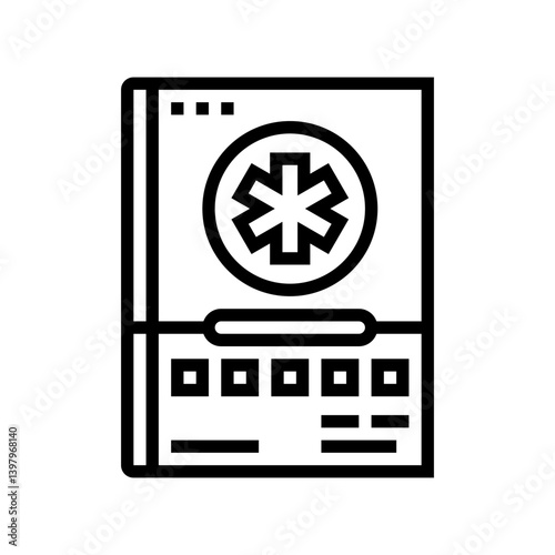 first aid manual line icon vector illustration