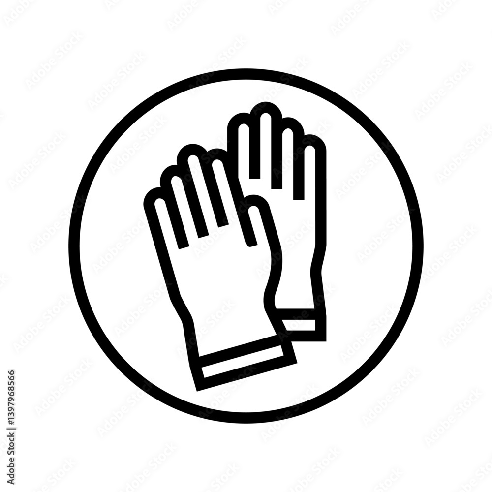 use protective gloves line icon vector illustration use protective gloves line icon vector illustration