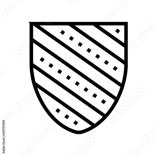 coat arms medieval heraldry line icon vector illustration