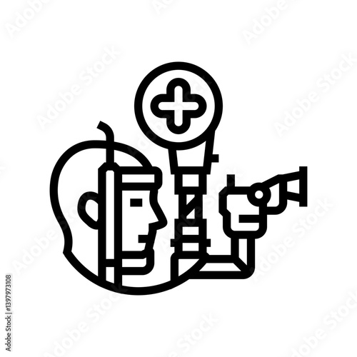 test optometry vision eye line icon vector illustration