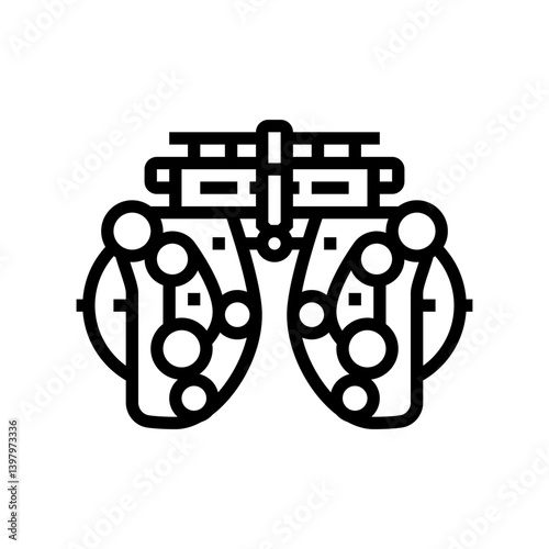 equipment optometry vision eye line icon vector illustration