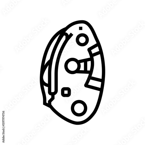 belay device rock climbing line icon vector illustration