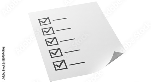 Isolated Checklist with Checkmarks