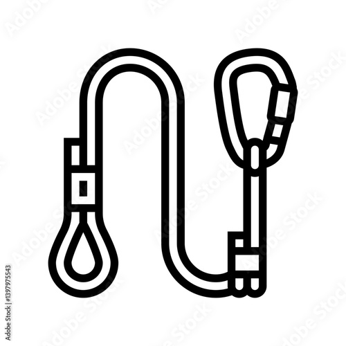 anchor system gear rock climbing line icon vector illustration