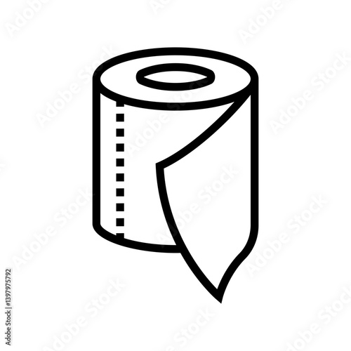 roll toilet paper line icon vector illustration