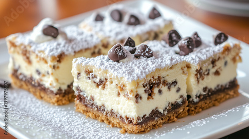 Wallpaper Mural Cannoli Cheesecake Bars with Graham Cracker Crust and Chocolate Chips Torontodigital.ca