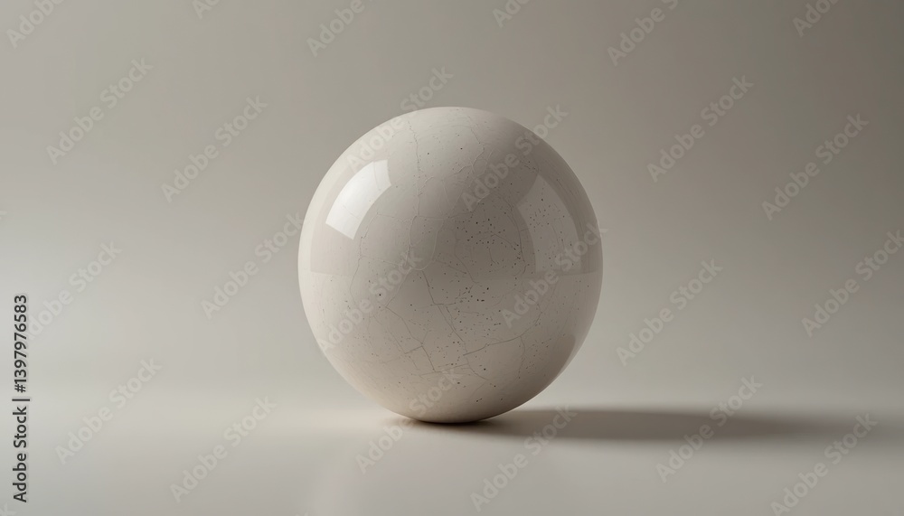 Rolling white sphere in minimalist setting abstract art studio lighting close-up perspective visual representation of motion and form Rolling white sphere in minimalist setting abstract art studio lighting close-up perspective visual representation of motion and form