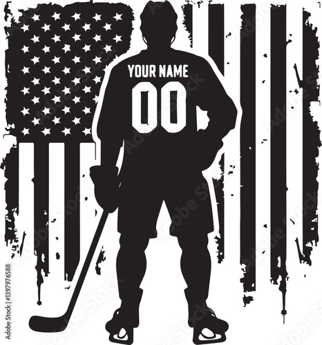 American Ice Hockey Pride - Customizable Jersey Design"