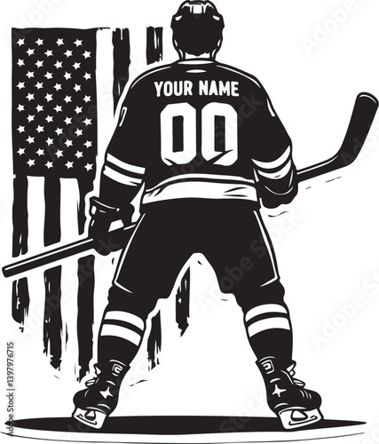 American Ice Hockey Pride - Customizable Jersey Design"