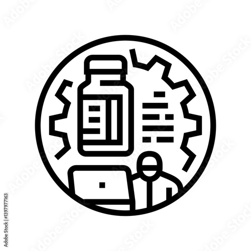 vaccine research line icon vector illustration