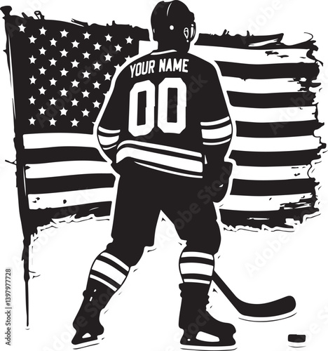 American Ice Hockey Pride - Customizable Jersey Design"