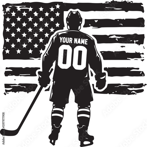 American Ice Hockey Pride - Customizable Jersey Design"