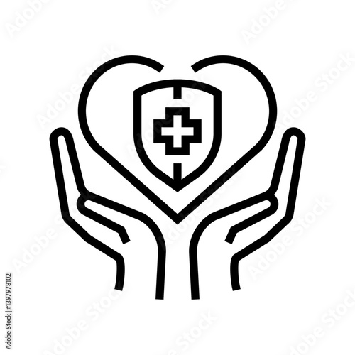 preventive healthcare line icon vector illustration