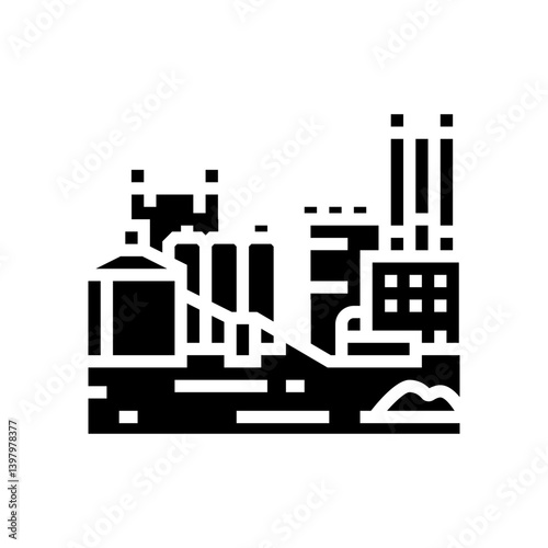 factory cement concrete glyph icon vector illustration