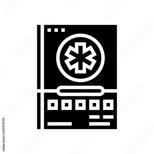 first aid manual glyph icon vector illustration