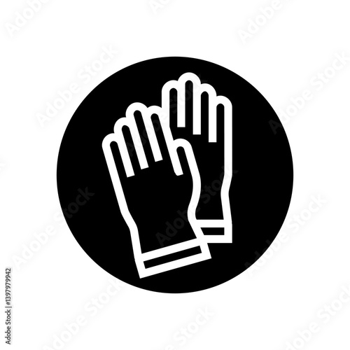 use protective gloves glyph icon vector illustration