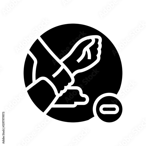 apply pressure to stop bleeding glyph icon vector illustration