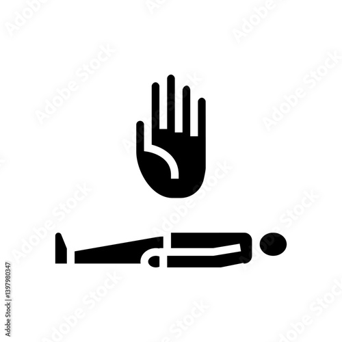 do not move the victim first aid glyph icon vector illustration