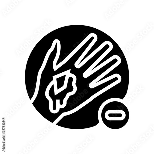 avoid removing embedded objects from wound glyph icon vector illustration