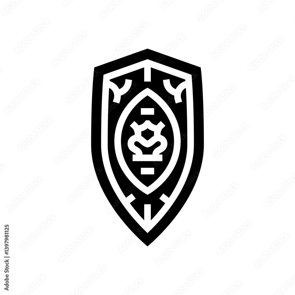 shield medieval heraldry glyph icon vector illustration shield medieval heraldry glyph icon vector illustration