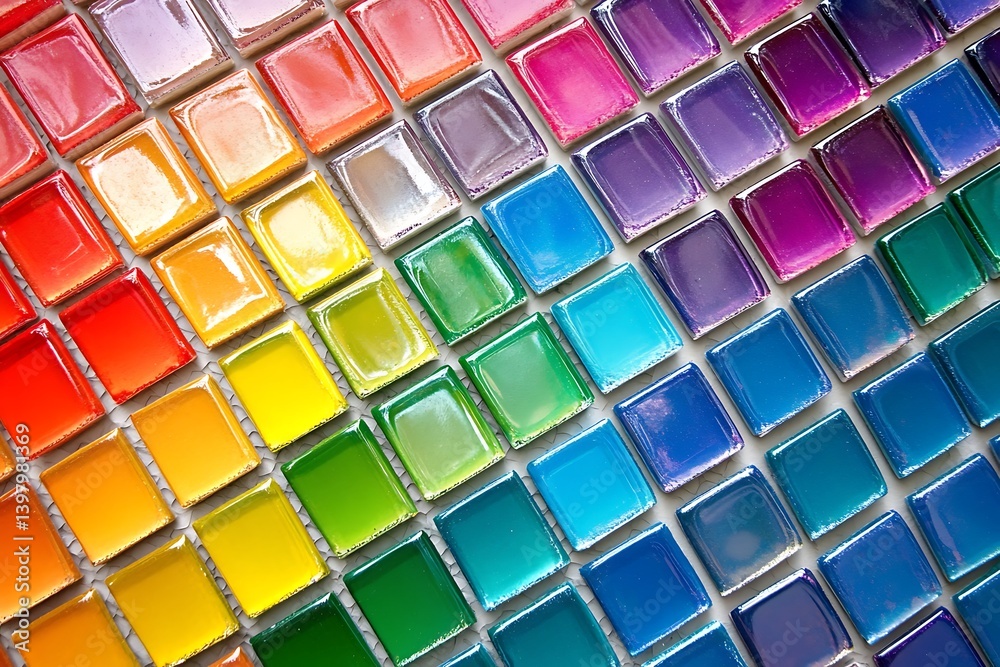 Vibrant geometric mosaic pattern with vivid colors Vibrant geometric mosaic pattern with vivid colors