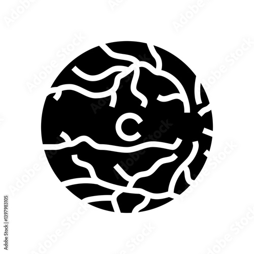 retina examination optometry vision glyph icon vector illustration