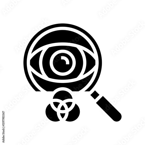 color vision test optometry eye glyph icon vector illustration
