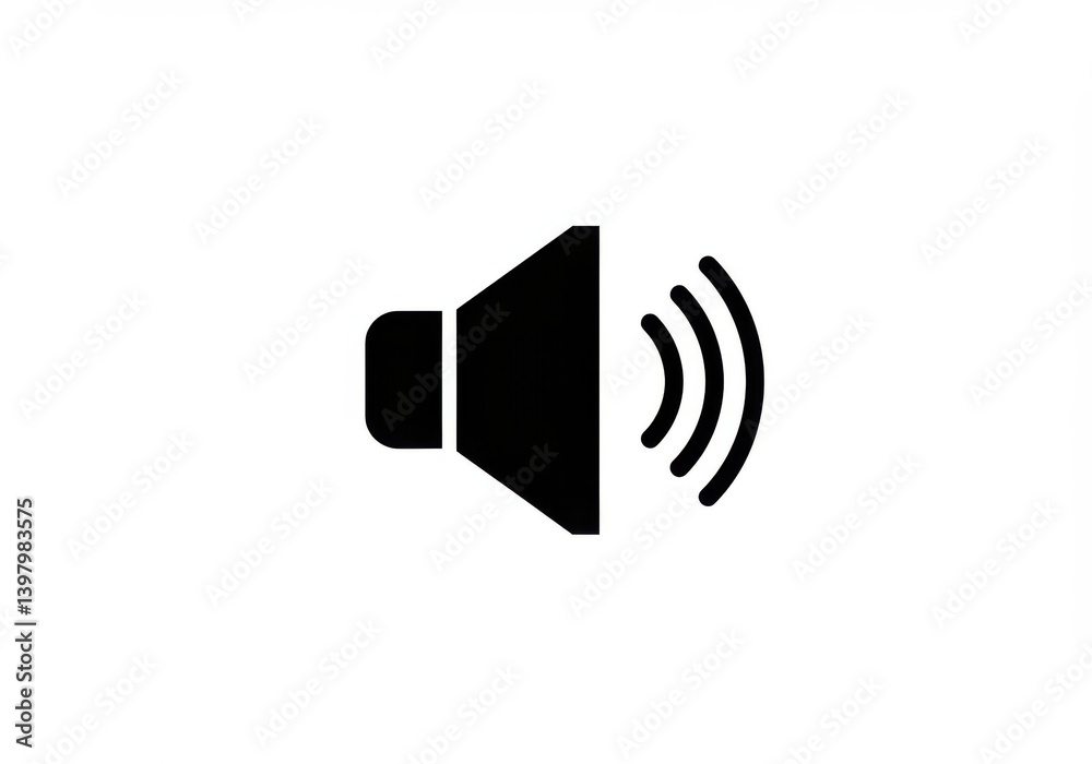 A speaker with sound waves isolated on white background A speaker with sound waves isolated on white background