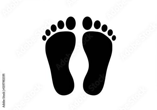 Footprints illustration of two feet isolated on white background