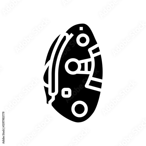 belay device rock climbing glyph icon vector illustration