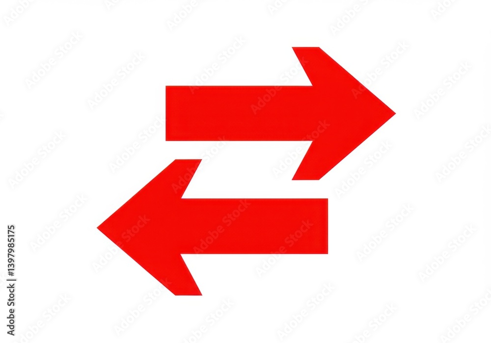 Two horizontal red arrows pointing in opposite directions Two horizontal red arrows pointing in opposite directions