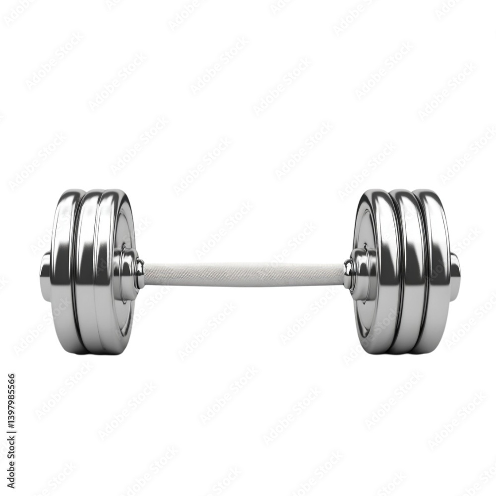 Naklejka premium Chrome Barbell: Fitness, Strength, and Weightlifting