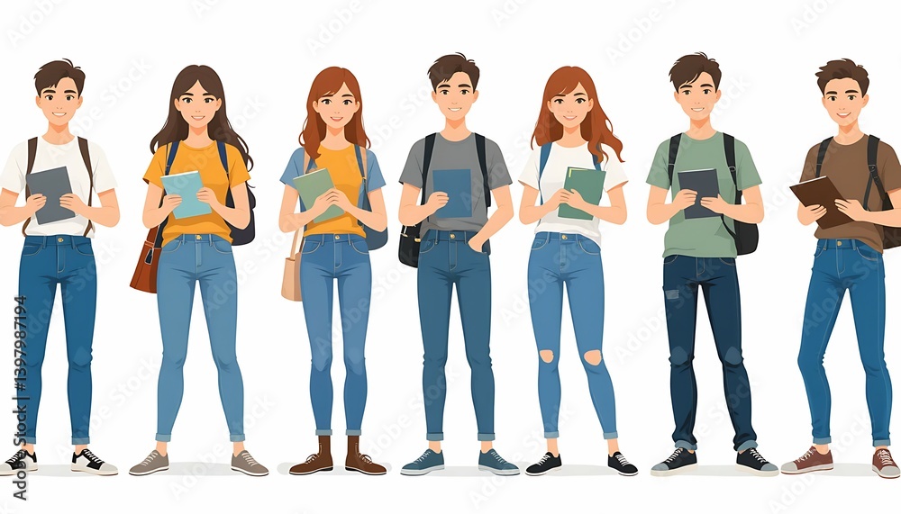 Editable University Student Design. flat-vector. Editable University Student Design. flat-vector.