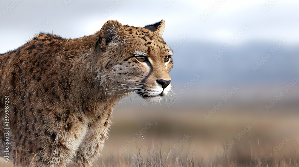 Fototapeta premium Powerful Cheetah In African Savannah